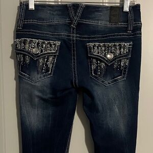 Vanity Premium Collection Denim Jeans Women’s 27W/32L Skinny Dark Wash Embellish